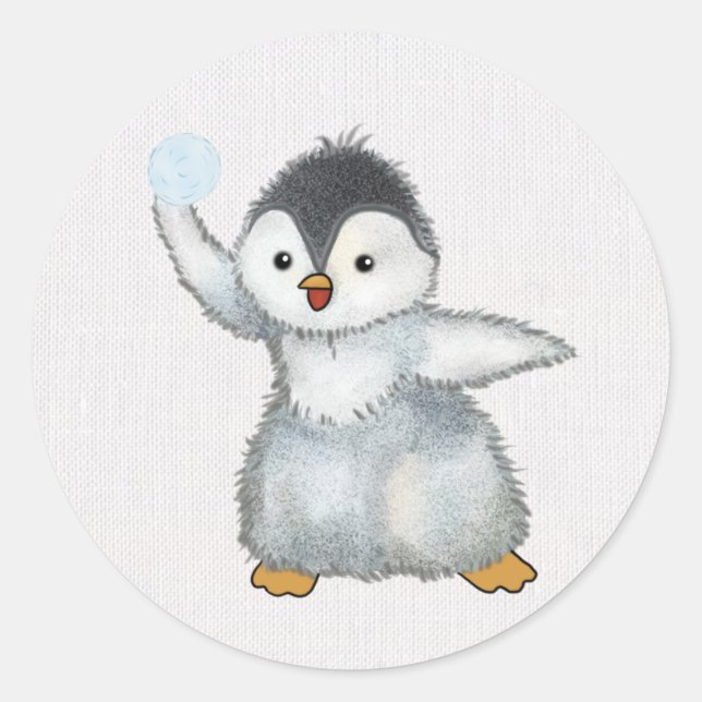 Schneeballschlacht  runder aufkleber (Vorderseite)
