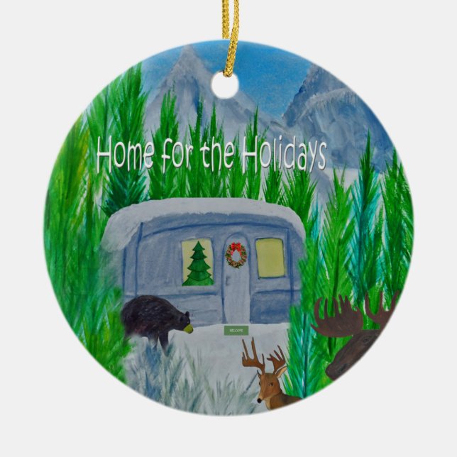 Schneeballschneedecker Keramikornament (Vorne)