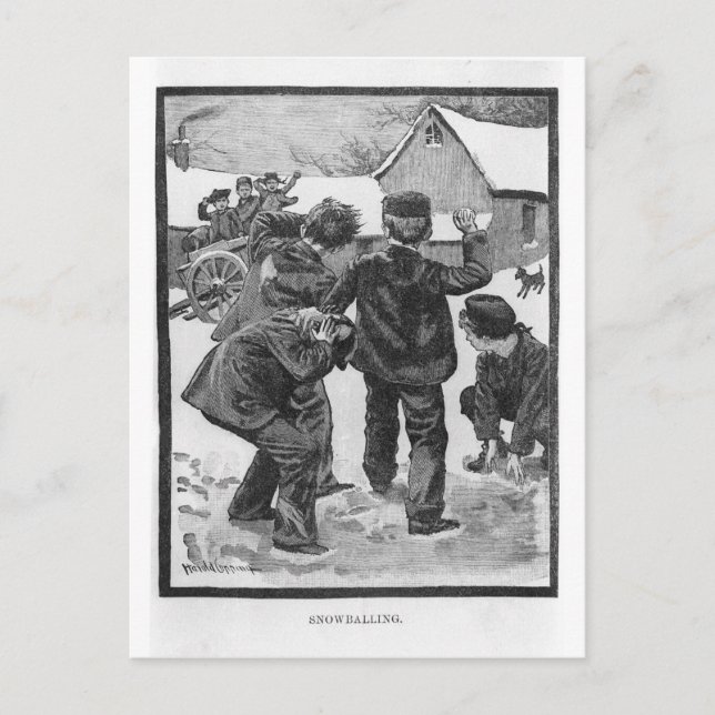 Schneeballsport! Postkarte (Vorderseite)