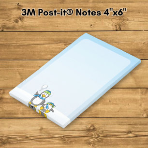 Schneeballwerfende Pinguine Post-it Klebezettel