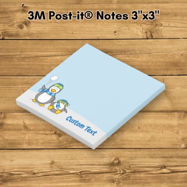 Schneeballwerfende Pinguine Post-it Klebezettel (Von Creator hochgeladen)