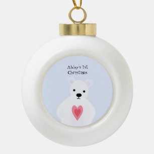 Schneebär Keramik Kugel-Ornament