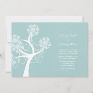 Schneebaum-Blume Lights Winterhochzeit Einladung