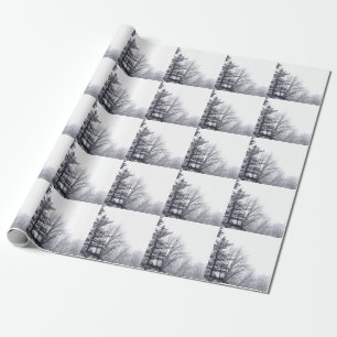 Schneebäume: Horizontal Geschenkpapier