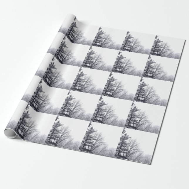 Schneebäume: Horizontal Geschenkpapier (Ungerollt)