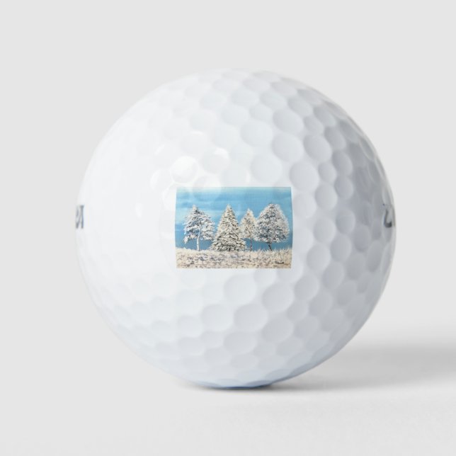 Schneebäume Winterwunderland Weihnachtsfest Golfball (Vorderseite)
