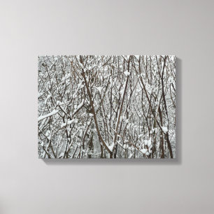 Schneebedeckte Äste Winter Abstrakt Leinwanddruck