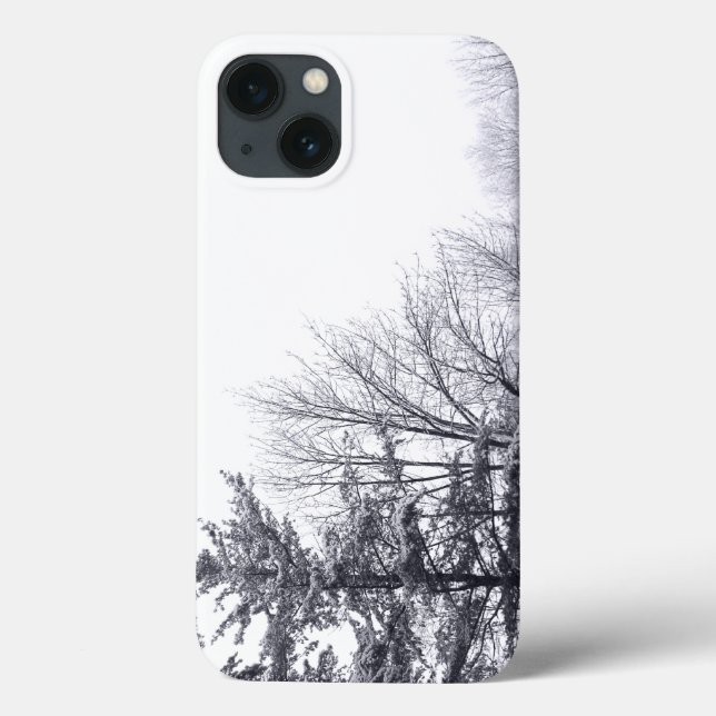 Schneebedeckte Bäume: Horizontal Case-Mate iPhone Hülle (Rückseite)