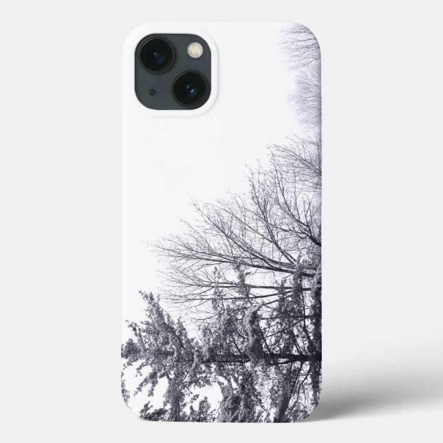 Schneebedeckte Bäume: Horizontal Case-Mate iPhone Hülle (Rückseite)