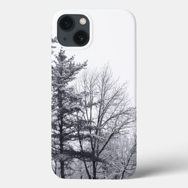 Schneebedeckte Bäume: Vertikal Case-Mate iPhone Hülle (Rückseite)