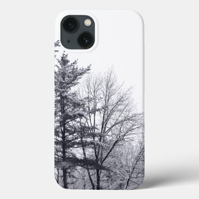 Schneebedeckte Bäume: Vertikal Case-Mate iPhone Hülle (Rückseite)