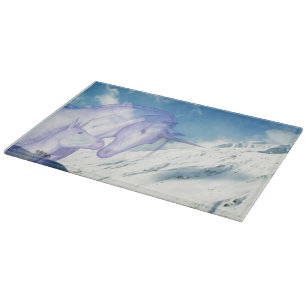 Schneebedeckte Berg-Einhorn-Alpen-Serenität Schneidebrett