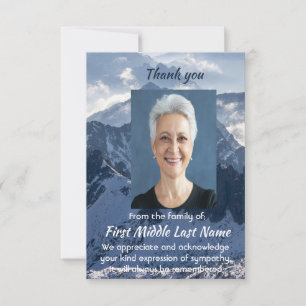 Schneebedeckte Berg Gedenk Dankeschön Dankeskarte