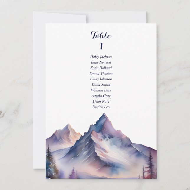 Schneebedeckte Berge Hochzeitskarte Einladung (Vorderseite)