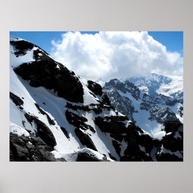 Schneebedeckte Berge in den Schweizer Alpen Poster (Vorne)