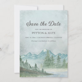 Schneebedeckte Berge Malersee Hochzeit Gerettet Save The Date