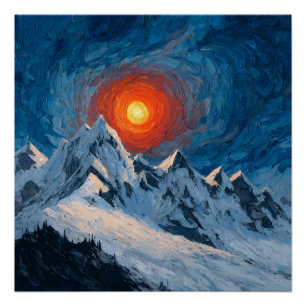 Schneebedeckte Berge Poster
