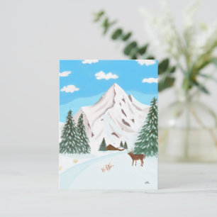 Schneebedeckte Berge Postkarte