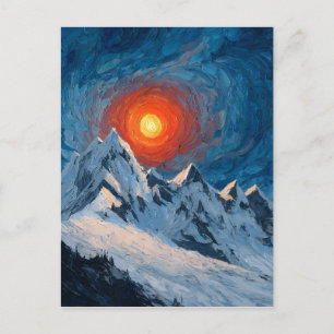Schneebedeckte Berge Postkarte