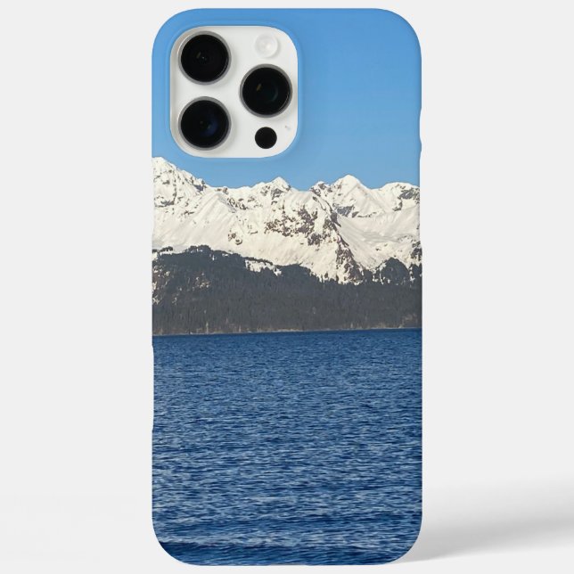 Schneebedeckte Berge und iPhone-Fall im Ozean iPhone 16 Pro Max Hülle (Rückseite)