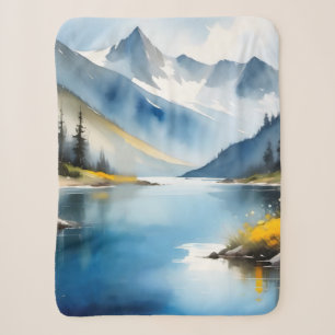 Schneebedeckte Berge und See Sherpadecke
