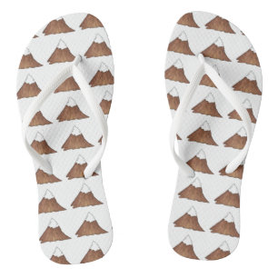 Schneebedeckte Berggipfel Camp Außenbereich Flip Flops
