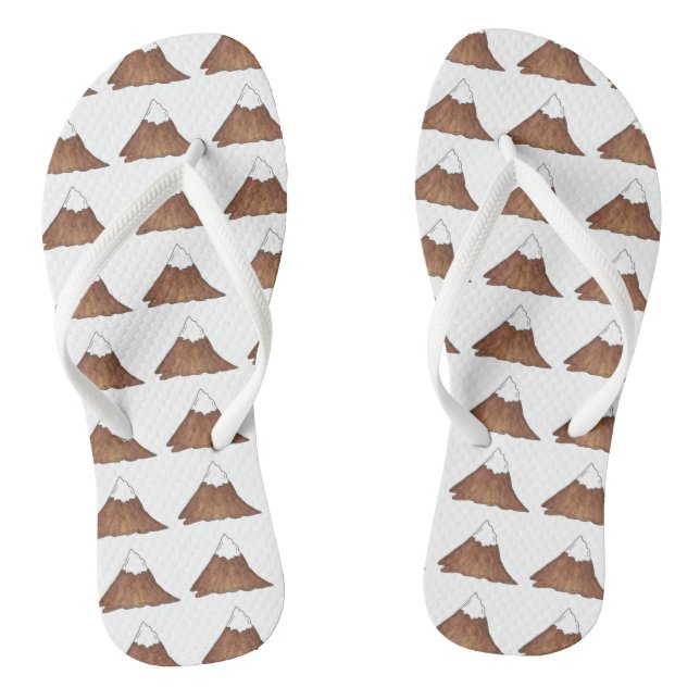 Schneebedeckte Berggipfel Camp Außenbereich Flip Flops (Fußbett)