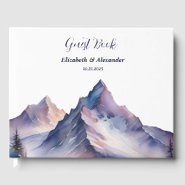 Schneebedeckte Berglandschaft Hochzeit Gästebuch