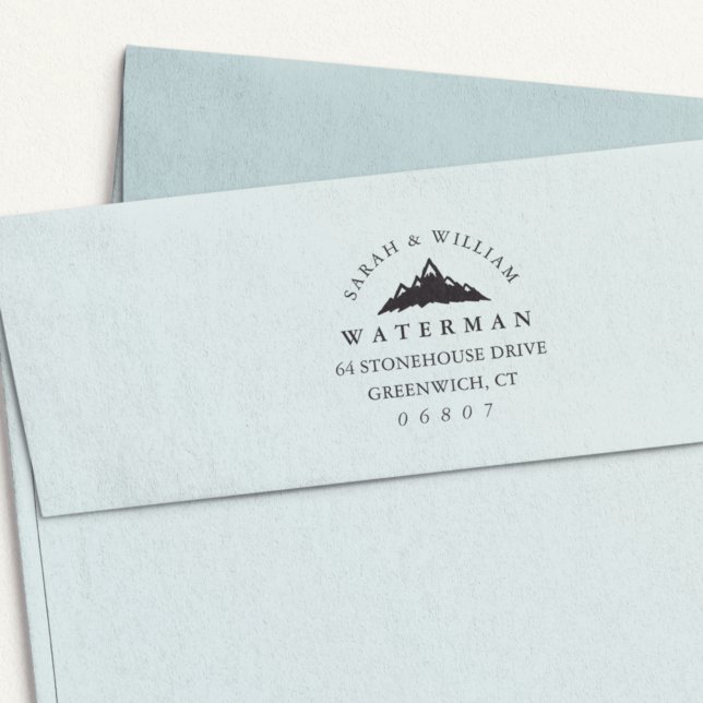 Schneebedeckte Bergspitzen Rücksendeadresse Permastempel (Von Creator hochgeladen)