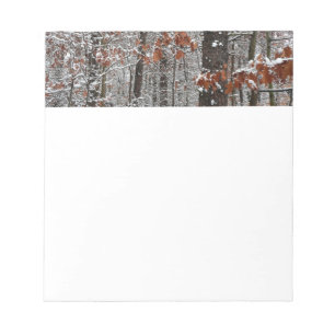 Schneebedeckte Eichen - Winterlandschaftsfotografi Notizblock