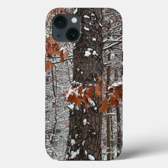 Schneebedeckte Eichenbäume Winternaturfotografie Case-Mate iPhone Hülle (Rückseite)