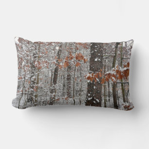 Schneebedeckte Eichenbäume Winternaturfotografie Lendenkissen