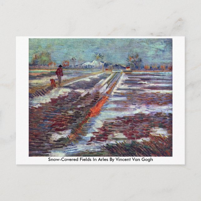 Schneebedeckte Felder in Arles von Vincent Van Gog Postkarte (Vorderseite)