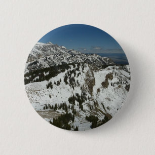 Schneebedeckte Gipfel der Grand-Teton-Berge I Foto Button