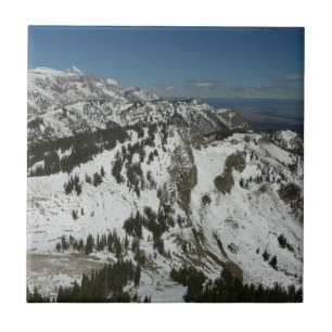 Schneebedeckte Gipfel der Grand-Teton-Berge I Foto Fliese