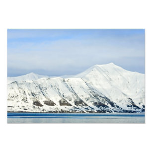 Schneebedeckte Gipfel Woodfjord Svalbard 2 Fotodruck