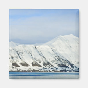 Schneebedeckte Gipfel Woodfjord Svalbard 2 Magnet