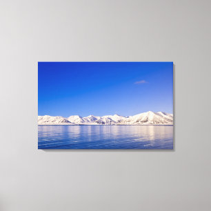 Schneebedeckte Gipfel Woodfjord Svalbard Leinwanddruck