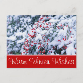 Schneebedeckte Holly Berries individuell anpassbar Postkarte