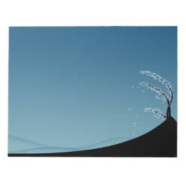 Schneebedeckte Jahreszeitlandschaft Notizblock