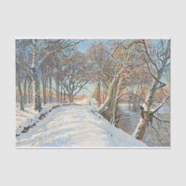 Schneebedeckte Landschaft, Viggo Langer, Decoupage Seidenpapier