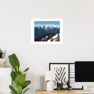 Schneebedeckte Olympische Berge Fotografie Poster