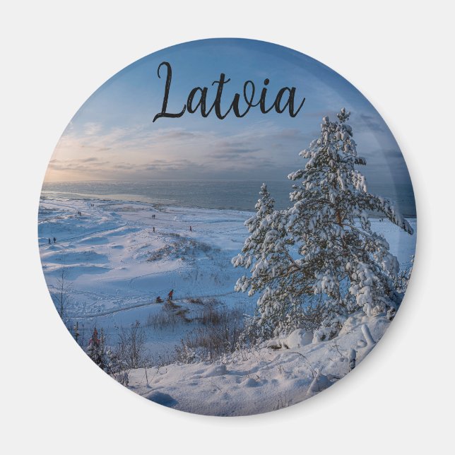 Schneebedeckte Ostseeküste Magnet (Vorne)