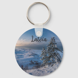 Schneebedeckte Ostseeküste Schlüsselanhänger