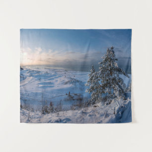 Schneebedeckte Ostseeküste Wandteppich