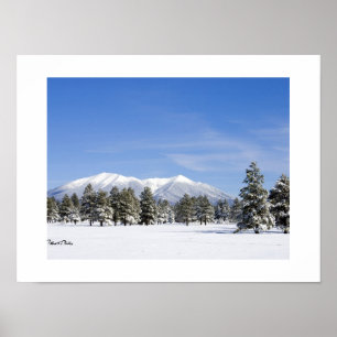 Schneebedeckte Prärie & San Francisco Peaks Arizon Poster