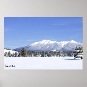 Schneebedeckte Prärie & San Francisco Peaks Arizon Poster