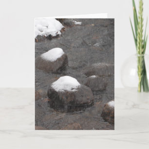 Schneebedeckte Steine Feiertagskarte