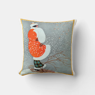 Schneebedeckte Vintage 1920er Kissen