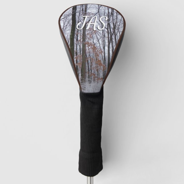 Schneebedeckte Wälder Winterlandschaft Fotografie Golf Headcover (Vorderseite)